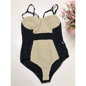 Brown & Black Women's Goth Casual Chic Coquette Flirty One piece body Suit S